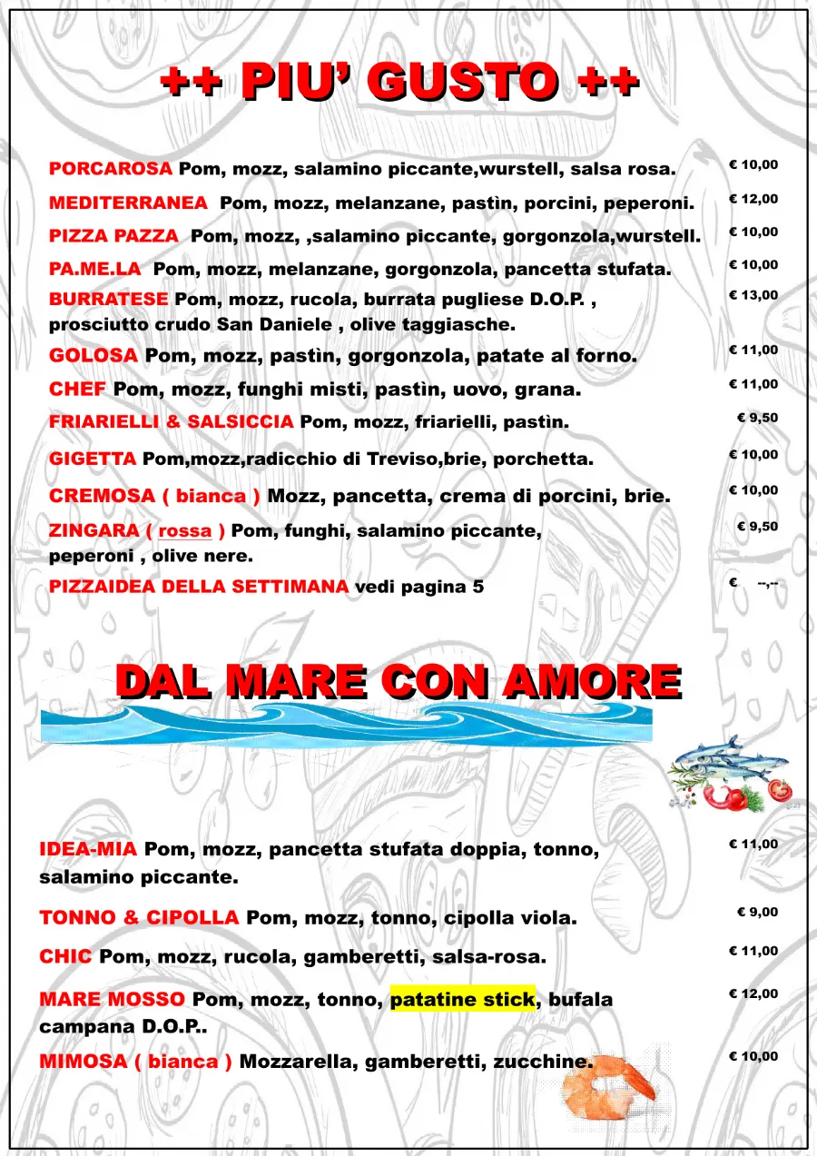 Listino online : Nuovo listino Pizzaidea Ceggia